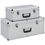 vidaXL Opbergkoffers 2 st aluminium zilverkleurig, Doe-het-zelf en Bouw, Verzenden, Nieuw