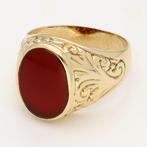 Ring - 18 karaat Geel goud - Carneool, Handtassen en Accessoires, Ringen, Nieuw