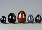 Rozenkwarts en Obsidiaan Ei - Hoogte: 13 cm- 2300 g - (6)
