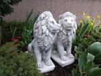 Statue, Pair of Lions - 35 cm - Béton