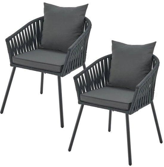 2dekans | Touwstoelen - Set van 2 - Incl. Zit- en Rugkussens, Tuin en Terras, Tuinsets en Loungesets, Ophalen of Verzenden