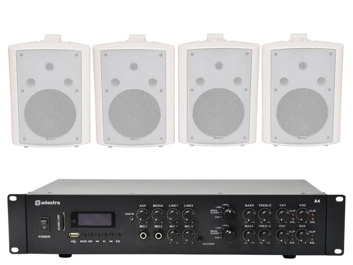 Adastra Indoor Speakerset 3 + A4 Bluetooth Versterker USB/SD, Audio, Tv en Foto, Luidsprekerboxen