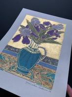 Irises in Blue Vase - New on Catawiki ! - Yousaku Sakino -, Antiek en Kunst