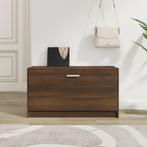 vidaXL Schoenenbank 80x24x45 cm bewerkt hout bruin, Huis en Inrichting, Kasten | Schoenenkasten, Verzenden, Nieuw