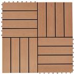 vidaXL 22 st Terrastegels 30x30 cm 2 m² HKC teakkleur, Doe-het-zelf en Bouw, Verzenden, Nieuw