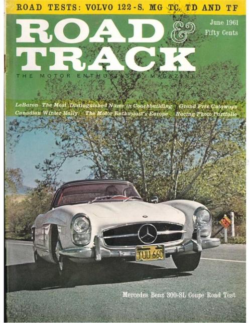1961 ROAD AND TRACK MAGAZINE JUNI ENGELS, Boeken, Auto's | Folders en Tijdschriften