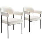 tectake Eetkamerstoel Doé, gestoffeerd, stalen poten - Gewev, Verzenden, Nieuw