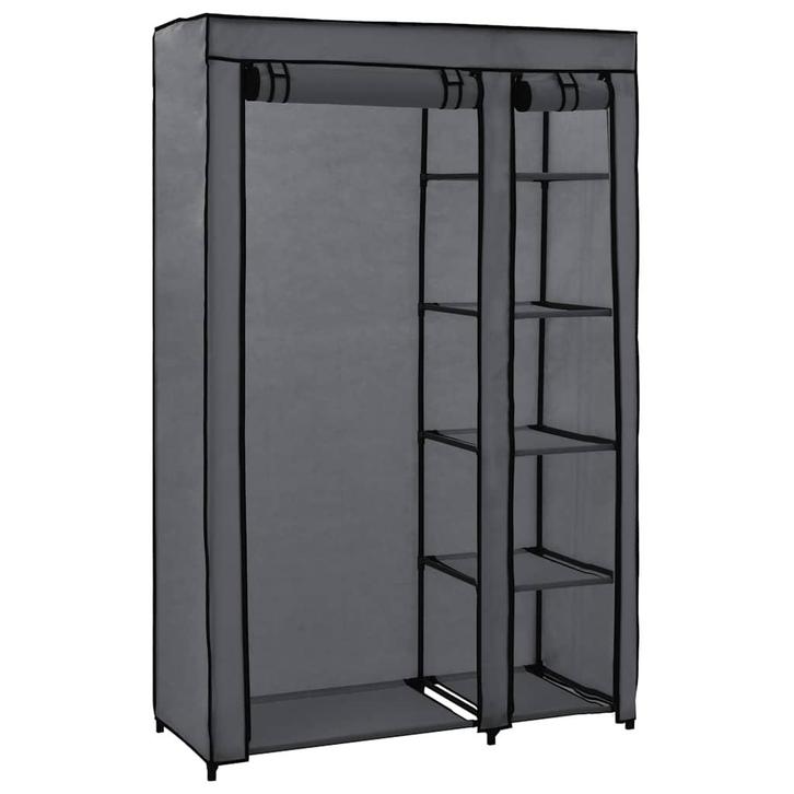 vidaXL Kledingkast opvouwbaar 110x45x175 cm stof grijs, Huis en Inrichting, Kasten | Kleerkasten, Nieuw, Verzenden
