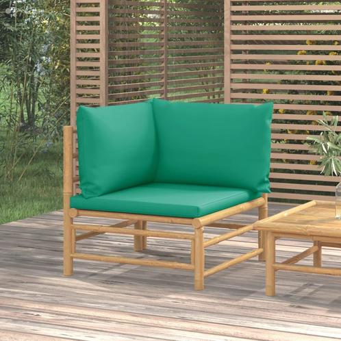 vidaXL Tuinhoekbank met kussens bamboe groen, Tuin en Terras, Tuinsets en Loungesets, Nieuw, Verzenden
