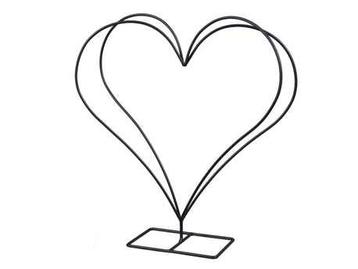 Metalen frame hart 3d op voet 34,5 x cm voor decoratie en
