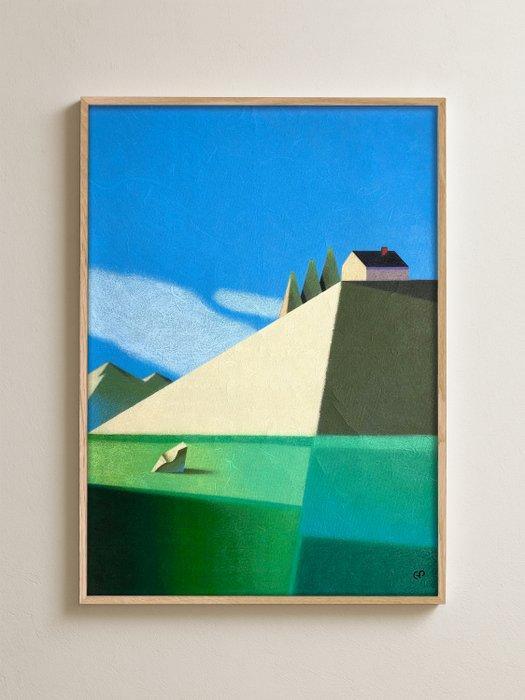 Giulia Piras - Mountain Lake (L), Antiquités & Art, Art | Peinture | Moderne