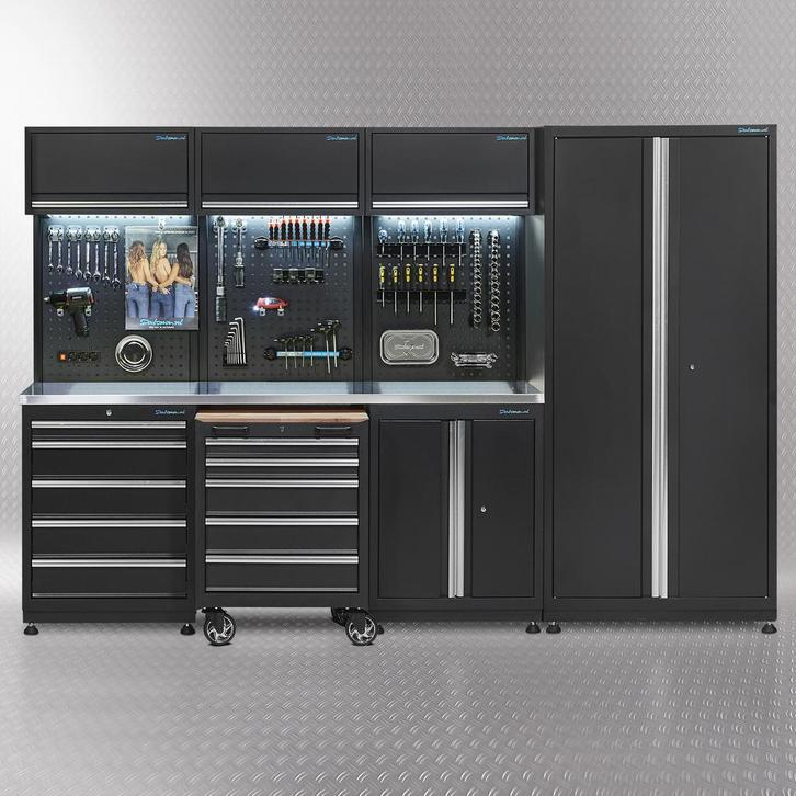 Datona Werkplaatsinrichting PREMIUM met RVS werkblad 300 cm, Doe-het-zelf en Bouw, Werkbanken, Ophalen of Verzenden