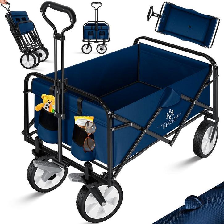 KESSER® Bolderkar - Opvouwbaar - Bolderwagen  - Blauw, Caravans en Kamperen, Kampeermeubelen, Nieuw, Verzenden