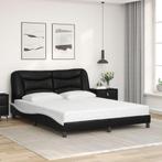 vidaXL Cadre de lit sans matelas noir et blanc 160x200, Verzenden