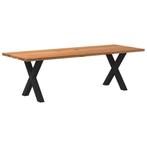 vidaXL Eettafel rechthoekig 240x90x74 cm massief eikenhout, Huis en Inrichting, Tafels | Eettafels, Verzenden, Nieuw