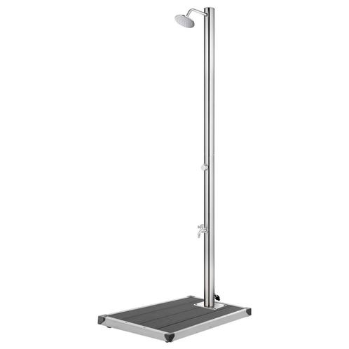 vidaXL Buitendouche met grijze basis 220 cm roestvrij staal, Tuin en Terras, Zwembaden, Nieuw, Verzenden