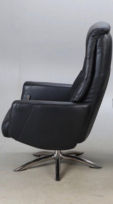 Fauteuil - Leder, Roestvrij staal, Antiek en Kunst, Kunst | Designobjecten