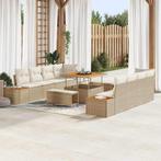 vidaXL 11-delig Tuin Sofa Set met Kussens in Beige van Poly, Verzenden, Nieuw