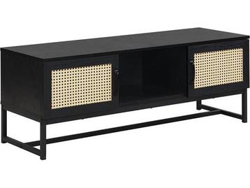 Veiling - TV-Meubel Java – 120 cm – Zwart Hout met Rotan