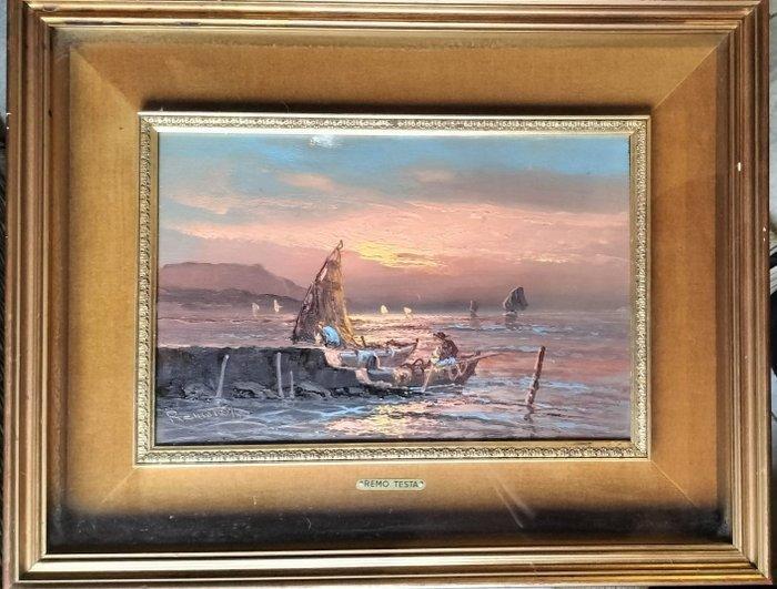 Remo Testa (XX) - Marina, Antiquités & Art, Art | Peinture | Classique