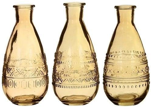 Gekleurd Glazen Flesje Rome Oker Ø7,5 cm H15,8 cm per stuk, Hobby en Vrije tijd, Knutselen, Nieuw