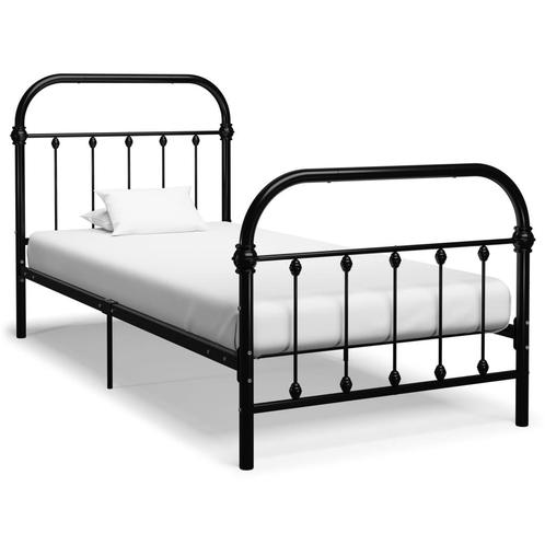 vidaXL Bedframe metaal zwart 100x200 cm, Huis en Inrichting, Slaapkamer | Bedden, Nieuw, Verzenden