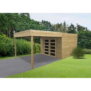 Tuinhuis in hout - cube matera geimpregneerd 2988 x 2908 +