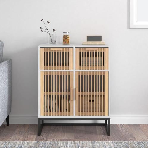 vidaXL Dressoir 60x30x75 cm bewerkt hout wit, Huis en Inrichting, Kasten | Overige, Nieuw, Verzenden