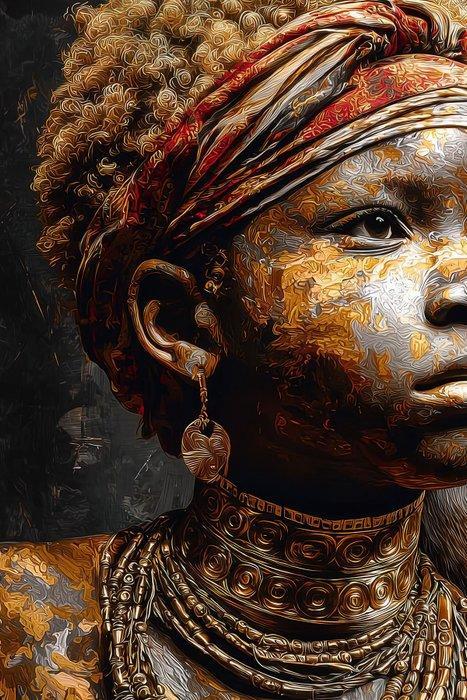 yamila - Kintsugi Reina: La Nobleza de la Cicatriz Dorada, Antiek en Kunst, Kunst | Niet-Westerse kunst