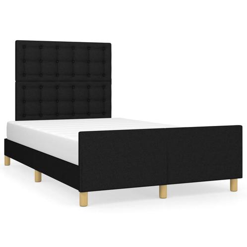 vidaXL Cadre de lit avec tête de lit noir 120x190 cm, Maison & Meubles, Chambre à coucher | Lits, Neuf, Envoi