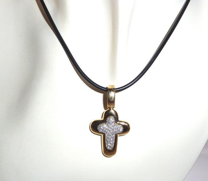 Hanger - 18 karaat Witgoud, Geel goud - 0.58ct. tw. Diamant, Handtassen en Accessoires, Antieke sieraden