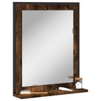 vidaXL Badkamerspiegel met schap 50x12x60 cm hout gerookt, Huis en Inrichting, Verzenden, Nieuw