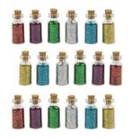 Set van 18 mini flesjes met decoglitters (type 1), Nieuw, Verzenden
