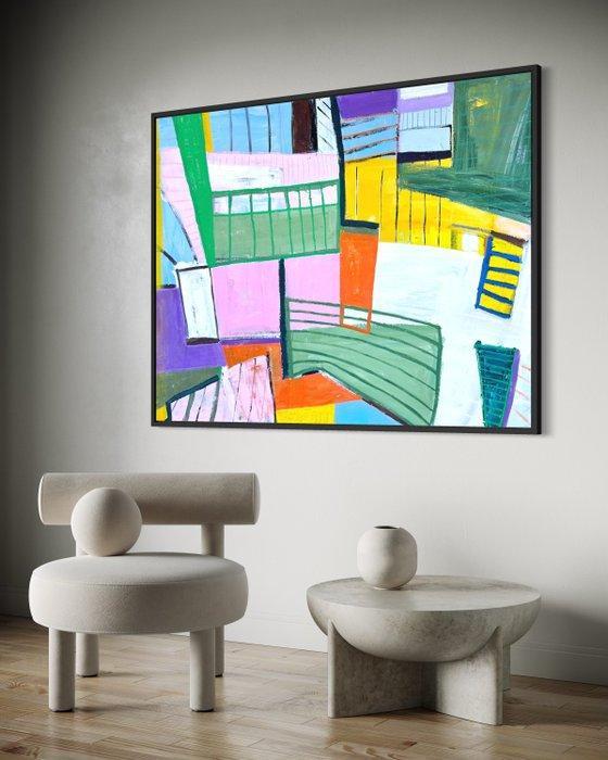 Cristine Balarine - Carnvival morning 9am _ XXL extra large, Antiek en Kunst, Kunst | Schilderijen | Modern