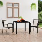 vidaXL Tuinstoelen 2 st met kussens poly rattan zwart, Tuin en Terras, Verzenden, Nieuw