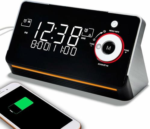 iTOMA Radiowekker met USB-C oplaadpoorten, dubbele alarme..., Elektronische apparatuur, Wekkers, Nieuw, Verzenden