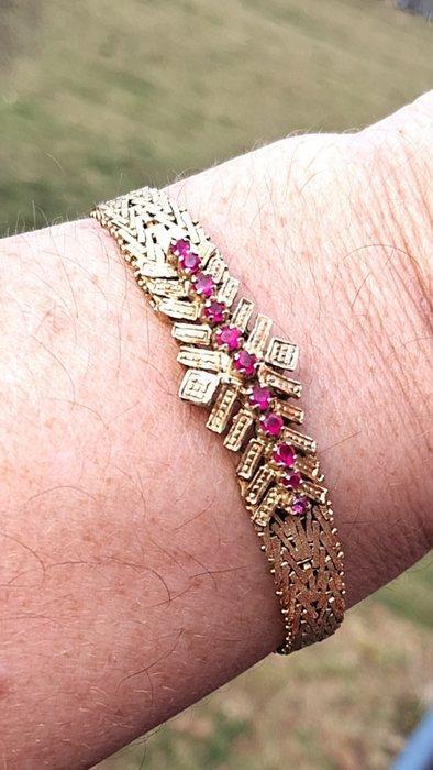 Zonder Minimumprijs - Armband Zilver - 0.50ct. tw. Robijn -, Handtassen en Accessoires, Armbanden