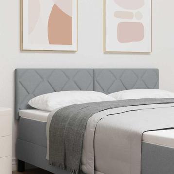 vidaXL Stoffen Hoofdbord Geometric Handmatig Lichtgrijs 144, Verzenden