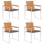vidaXL Tuinstoelen 4 st met kussens massief acaciahout, Tuin en Terras, Tuinstoelen, Verzenden, Nieuw
