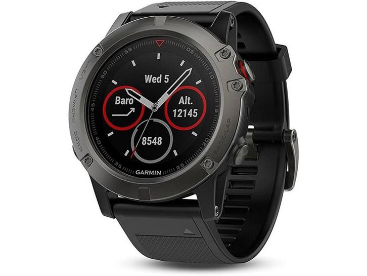 Garmin Fenix 5X - Zwart, Handtassen en Accessoires, Smartwatches, Zo goed als nieuw, Verzenden
