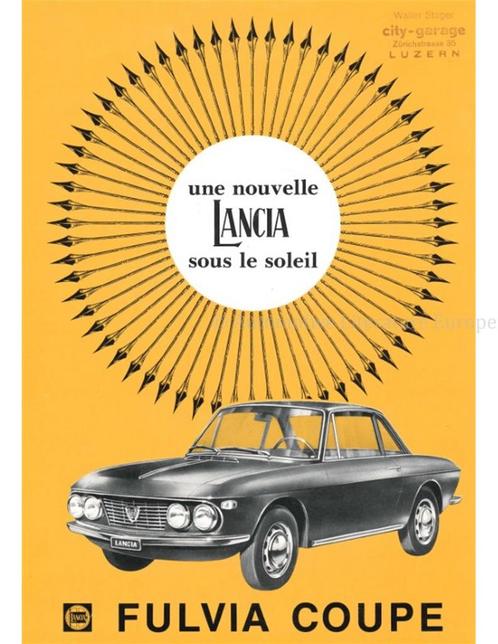 1965 LANCIA FULVIA COUPÉ LEAFLET FRANS, Livres, Autos | Brochures & Magazines