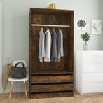 vidaXL Kledingkast 100x50x200 cm bewerkt hout gerookt, Huis en Inrichting, Kasten | Kleerkasten, Verzenden, Nieuw