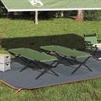 vidaXL Opvouwbaar Campingbed 2 pcs Groen 210 x 80 x 46 cm, Caravans en Kamperen, Kampeeraccessoires, Verzenden, Nieuw