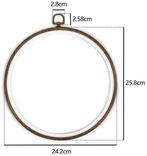 Brocante houten borduurring rond met stelschroef 26 cm per, Hobby en Vrije tijd, Nieuw