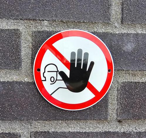 Verboden toegang voor onbevoegden bord, Verzamelen, Merken en Reclamevoorwerpen, Verzenden