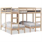 vidaXL Stapelbed 3-voudig massief grenenhout 160x200/80x160, Verzenden