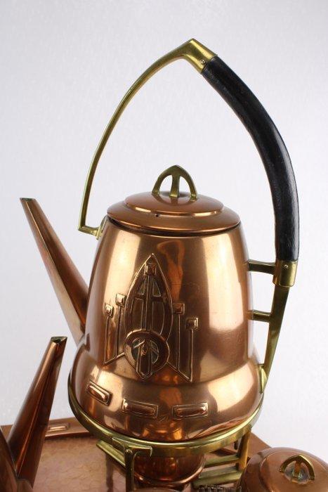 Carl Deffner - Service à thé et café - Cuivre - Ensemble, Antiek en Kunst, Kunst | Designobjecten