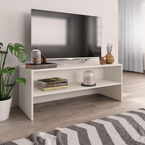 vidaXL Tv-meubel 100x40x40 cm bewerkt hout wit, Maison & Meubles, Armoires | Mobilier de télévision, Envoi