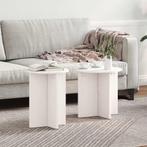 vidaXL Salontafel 2 pcs Wit 41.5 x 41.5 x 41 cm Massief, Verzenden, Nieuw