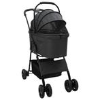 vidaXL Opvouwbare Huisdier Kinderwagen Zwart 81 x 47 x 99 cm, Dieren en Toebehoren, Verzenden, Nieuw